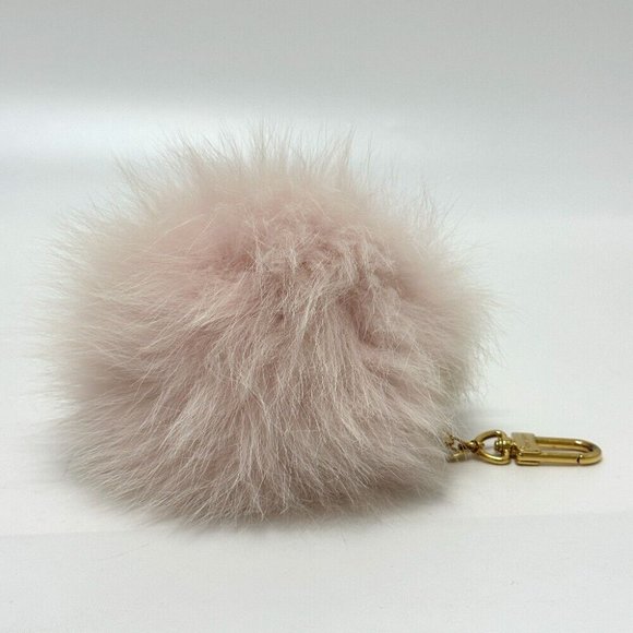 Authentic LOUIS VUITTON M67371 Fluffy Fuzzy bubble Bag Charm charm fur pink